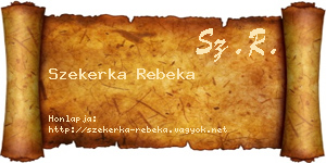 Szekerka Rebeka névjegykártya